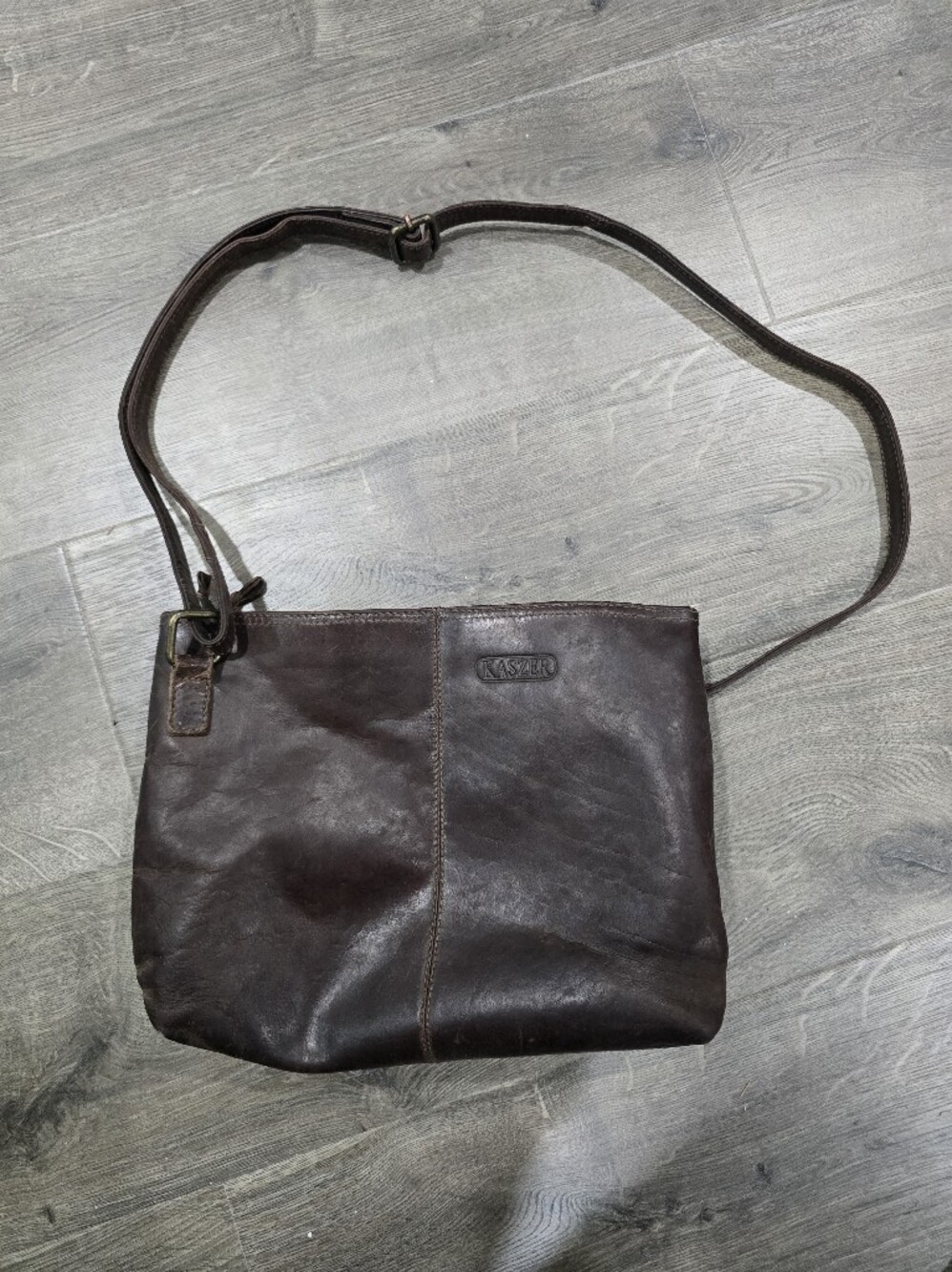 Kasper Dark Brown Leather Messenger Bag